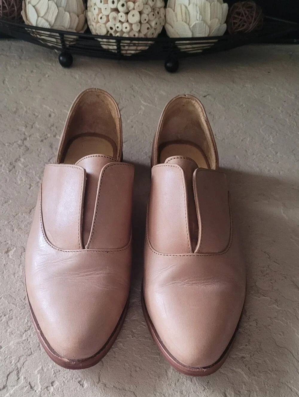 Size 7.5 Nisolo Emma D'Orsay Oxford Leather Almond Women Loafers